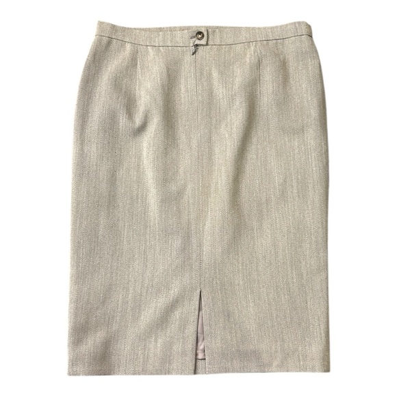 Burberry London Lined Pencil Skirt Taupe Size 8 - Picture 2 of 9